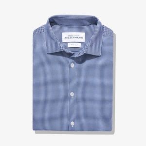 Mizzen + Main blue and white gingham dress shirt